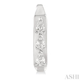 1/2 Ctw Pear Cut Diamond Hexagonal Fashion Hoop Earrings in 14K White Gold